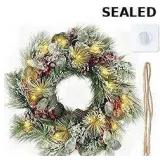 DomeStar 24 Inch Christmas Wreath features lights,