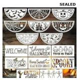 16 Pcs Halloween Stencils for Crafts, X3