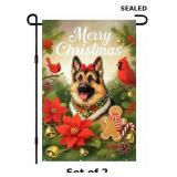 2x IVN Christmas Garden Flag 12x18 Inch Double...