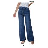 GRAPENT Pull On Womens Jeans Baggy Stretchy