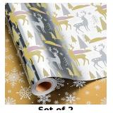 Flyhill Reversible Silver  Wrapping Paper Roll