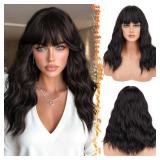 BARSDAR 18''  Dark Brown Wig With Bangs