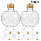 Set of 10 clear ornament balls for drinks, each wi