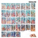 Tlenpo 32 Christmas Postcards, Dreamy Snow Cottage