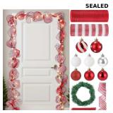 This 28-piece set includes metallic mesh ribbon