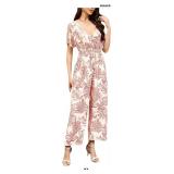 This women's floral boho jumpsuit features floatin