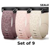 Cheetah Leopard Engraved Silicone Watch Bands x9