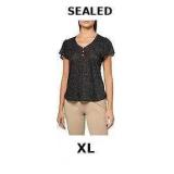 Star Vixen Women's V-Neck 3-Button Placket Top