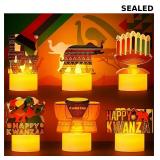 Tuanse 12 Pcs Kwanzaa Kinara LED Flameless Candles