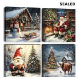 Set of four 12x12' canvas paintings