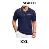 Cotrasen Men's casual knitted polo shirt