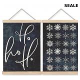 BearCake Navy Blue Winter Wall Art Poster Hanger