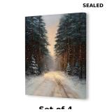 4x Pugwak Winter Scene Forest Wall Art is a...