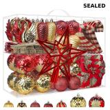 Alupssuc 128pcs Christmas Balls Ornaments Set