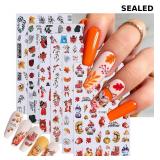 6 Sheets Fall Nail Art Decals