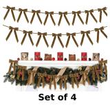 Christmas Velvet Bows Garland x4