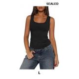 Womens Sleeveless Scoop Neck Ribbed Tank Tops