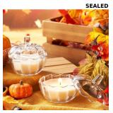 4 Pcs Pumpkin Shaped Candle Jar