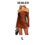 Elegant satin mini dress off shoulder