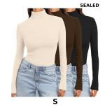 Ekouaer Women's 3 Pack Turtleneck Shirts