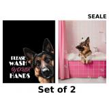 2x XUNLURY Funny Pink German Shepherd Diamond...