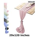 Silky Touch Chiffon Table Runner with Ribbon