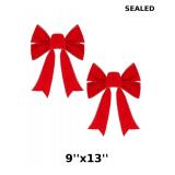 Set of two red velvet Christmas bows