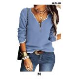 Hongqizo Women's V Neck Long Sleeve Sweater