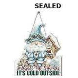 Rustic wooden decor featuring a winter gnome theme