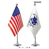 WXTWK 2 Pack American USA Coast guard Desk Flag