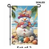2x INV Christmas Beach Garden Flag 12x18 Inch...
