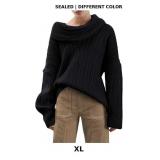 UNCLECAT Women's Cowl Neck Sweater