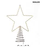 3x Kurt Adler 13-Inch Metal Lighted LED Star...