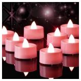 Amagic Pink LED Tea Lights Candles 24pcs