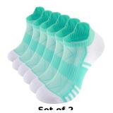 2x Women's Ankle Athletic Moisture Wicking Socks