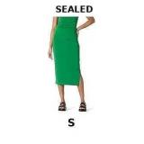 Women's Slim-Fit Ruched Matte Jersey Midi Skirt