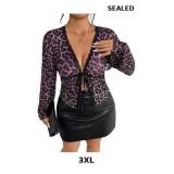 Women's Plus Size Leopard Lace Blouses