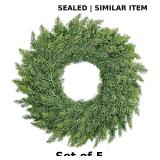 Cedar Wreath - Outdoor Greenery Wreath x5