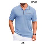 Cotrasen Men's Casual Knitted Polo Shirt