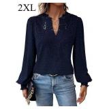 Womens Tops Swiss Dot Boho Long Sleeve Shirts
