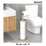 2x Modern Freestanding Toilet Paper Holder Stand