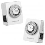 DEWENWILS 2 Pack Mechanical Outlet Timer