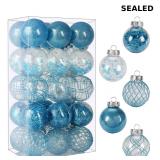 30 blue shatterproof Christmas ball ornaments