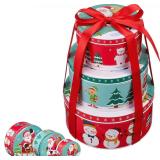 3 Pack Christmas Cookie Tins with Lids