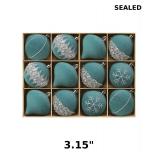 SHareconn 12ct Velvet Glitter Christmas Tree Balls