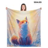 Fox Throw Blanket - Soft Plush Fleece for Kids
