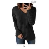 Cicy Bell Womens Long Sleeve Tops Trendy V Neck
