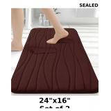 2x Buganda Memory Foam Bathroom Rug Mat x2