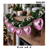 8.2 ft Valentine's Day Pink Disco Heart Garland