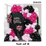 8x Valentine's Day Party Black and Hot Pink...